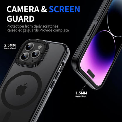 Strong Magnetic case for iPhone 14 pro max [5X Military-Grade Shockproof for iPhone 14 pro max Phone case] Compatible with MagSafe Shockproof Slim Thin Cover 6.7 inch, Black Bumper Case