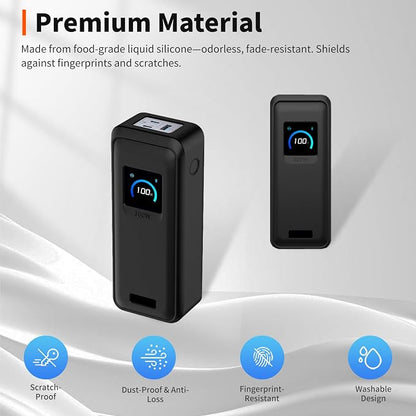 Case for Anker Prime Power Bank(26250mAh 300W)– Soft Silicone Protective Cover Compatible with Prime Power Bank(26250mAh 300W),Shockproof Anti-Scratch Slim Fit Case,Black