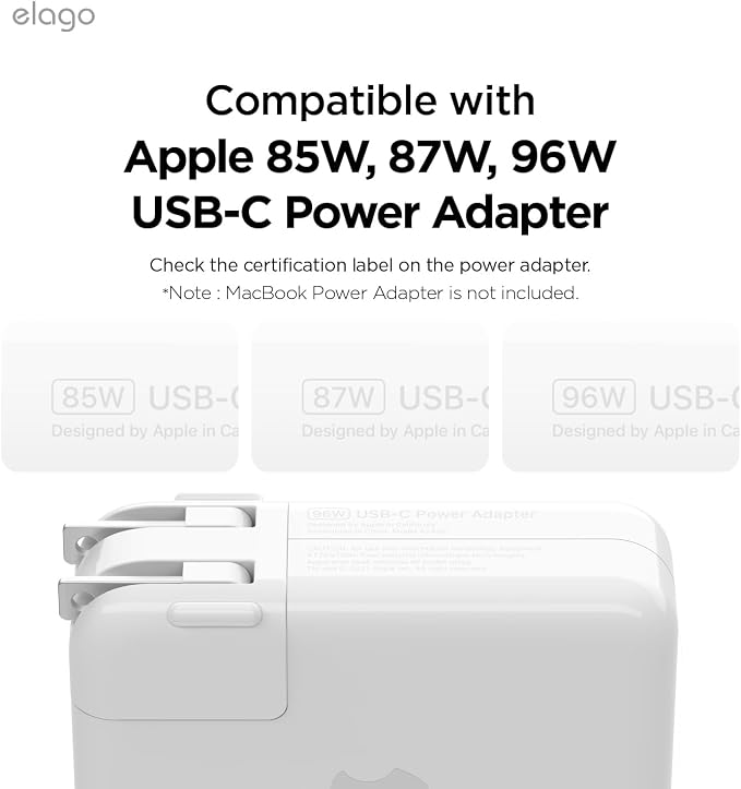 elago Charger Cable Management Case, Cord Reel Organizor Compatible with MacBook Pro 14" M5 M4 M3 M2 M1 2026 2024 2023 2021, MacBook Pro 16" with Touch Bar 2019, Pro 15" 2012-2019 96W (Stone)