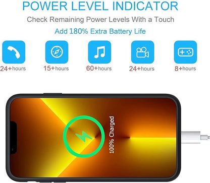 Battery Case for iPhone 13 Pro, Upgraded Real 10000mAh Portable Protective Charging Case with Wireless Charging Compatible with iPhone 13 Pro (6.1 inch) Battery Pack Charger Case with Carplay (Black)
