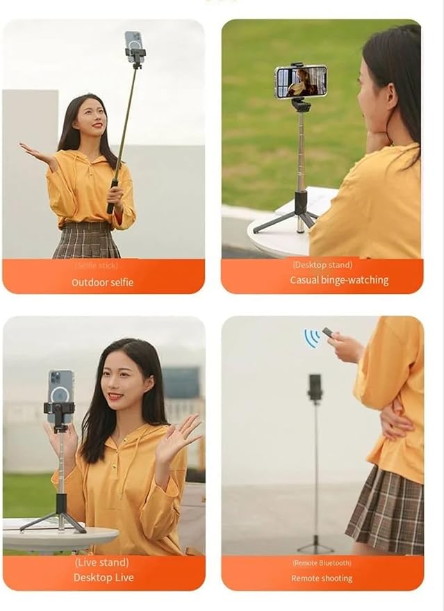 Selfie Stick Tripod, 3 in 1 Extendable & Portable iPhone Tripod Selfie Stick with Wireless Remote Compatible with iPhone 16 15 14 13 12 11 pro Xs Max 8 7, Galaxy Note10/S20/S10