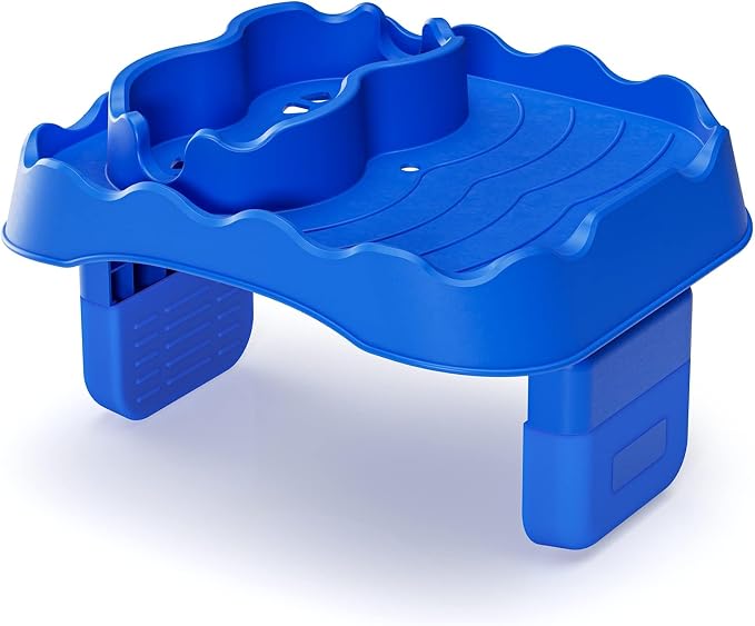 Anivia Hot Tub Table Tray, Adjustable Width 4.3" to 7.7" Hot Tub Accessories for Intex PureSpa, Nonslip Caddy Holds 2 Drinks, Keep Snacks-Drinks Handy and Dry, Fits Outdoor Inflatable Spa/Pool (Blue)