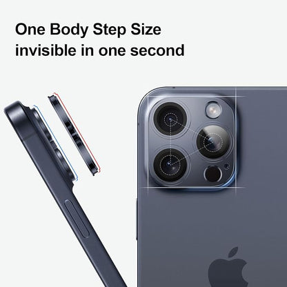 Camera Lens Protector for iPhone 14/15/16 Pro & Pro Max, Tempered Glass with Metal Alloy Frame, for iphone 15 pro max camera lens protector, Titanium Blue