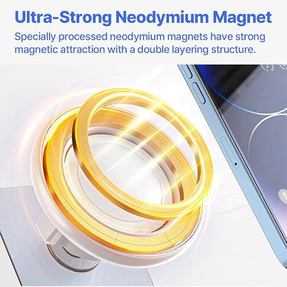 for MagSafe Wall Mount Magnetic Phone Holder Includes All Smartphone Compatible Rings (Self-Adhesive), 360 Degree Free Rotation, Shower Mirror,Bathroom,Kitchen (Black)