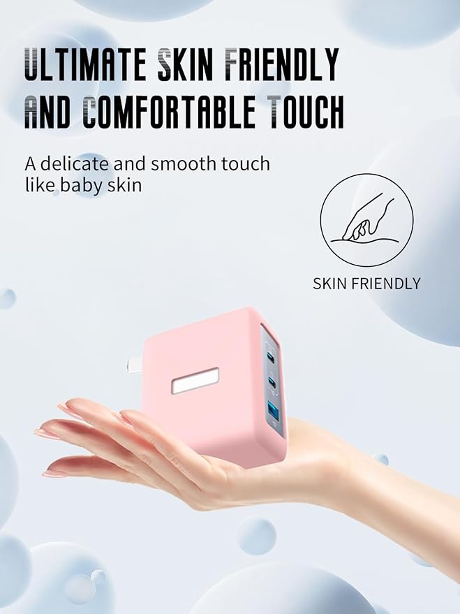 Case for Anker Nano 100W USB-C Charger (Model: A2145), Kids-Friendly Soft Silicone Protective Cover, Shockproof, Waterproof (Pink)