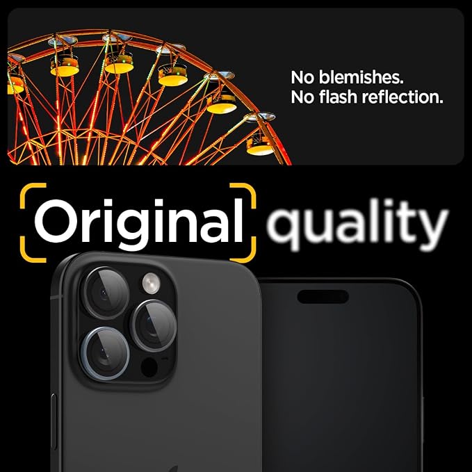 Spigen Camera Lens Screen Protector [GlasTR EZ Fit Optik Pro] Designed for iPhone 17 Pro Max | iPhone 17 Pro | iPhone 16 Pro Max | 16 Pro | iPhone 15 Pro Max | 15 Pro - ZeroOne Edition [2 Pack]