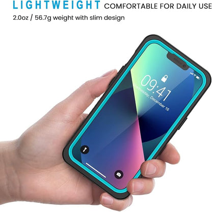 Lanhiem for iPhone 13 Case, IP68 Waterproof Dustproof Shockproof Cases with Built-in Screen Protector, Full Body Sealed Protective Front and Back Cover for iPhone 13, 6.1 inch (Blue)
