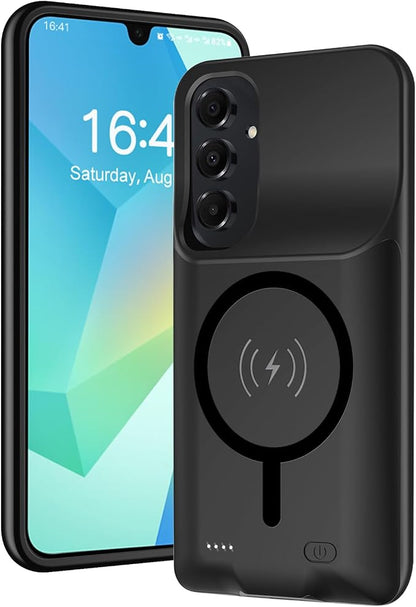 Battery Case for Galaxy A16/A17, 10000mAh High Capacity Portable Charger Case, Rechargeable Smart Battery Pack Compatible with Galaxy A16 A17 6.7 inch Charging, Support Wireless & Carplay - Black