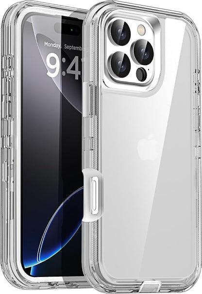 AICase for iPhone 16 Pro Case Clear 3 in 1 Heavy Duty Drop Protection Full Body Rugged Shockproof/Dust Proof 3-Layer Military Protective Tough Durable Cover for iPhone 16 Pro 6.3"_5