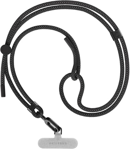 CASETiFY 6mm Rope Cross Body Strap with Card - Flecked Black