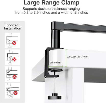 elitehood 28in Long Arm iPad Desk Mount, Heavy Duty Aluminum Tablet Arm Mount for Desk Bed Sofa, Compatible with iPad Pro 13/12.9 Air Mini, iPhone, Portable Monitor and 4.7-13in Tablets