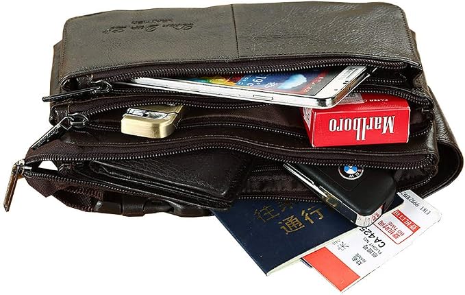 Hebetag Leather Fanny Pack Waist Pouch for Men Women Outdoor Travel Sports Hunting Hiking Camping Casual Hip Bum Belt Cell Phone Purse Wallet Pouch, Black