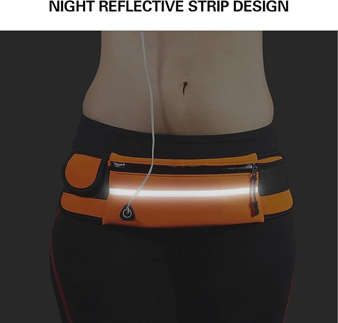 Slim Running Belts for Women, Waterproof Fanny Pack for Men,Phone Holder for Running,Reflective Waist Bag for Women,Runners Belt Pouch,Money Belt,Waist Pack for Running Travel Camping Workout