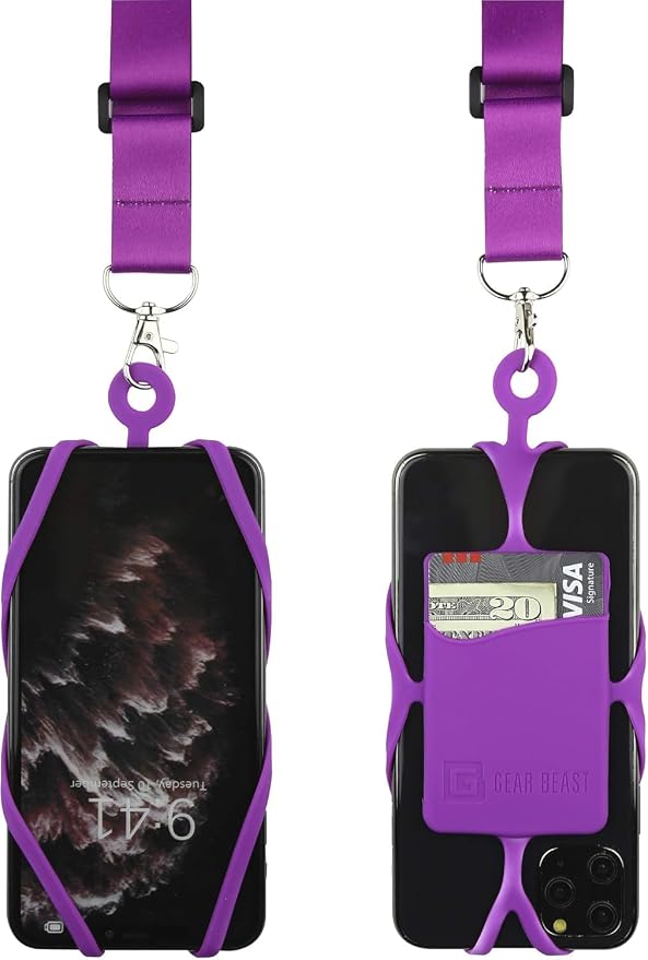 Gear Beast Cell Phone Lanyard with Adjustable Neck Strap Compatible with iPhone Galaxy & Most Smartphones