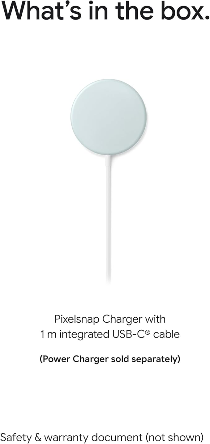 Google Pixelsnap Phone Charger - Fast-Charging 25W Qi2 Wireless Charger - Compatible with Pixel Phones and Qi-Certified Devices - Charger Adapter Sold Seperately