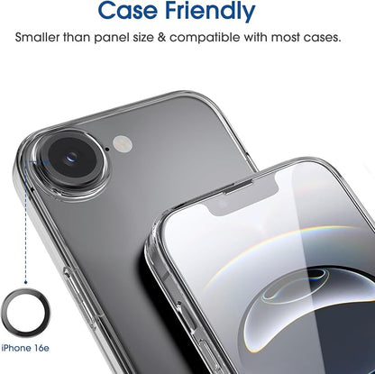 amFilm Auto-Alignment OneTouch for iPhone 16e [6.1''] Screen Protector + Camera Lens Protector, Tempered Glass, 30 Seconds Installation, Bubble Free, Case Friendly, Anti-Scratch [2+2 Pack]