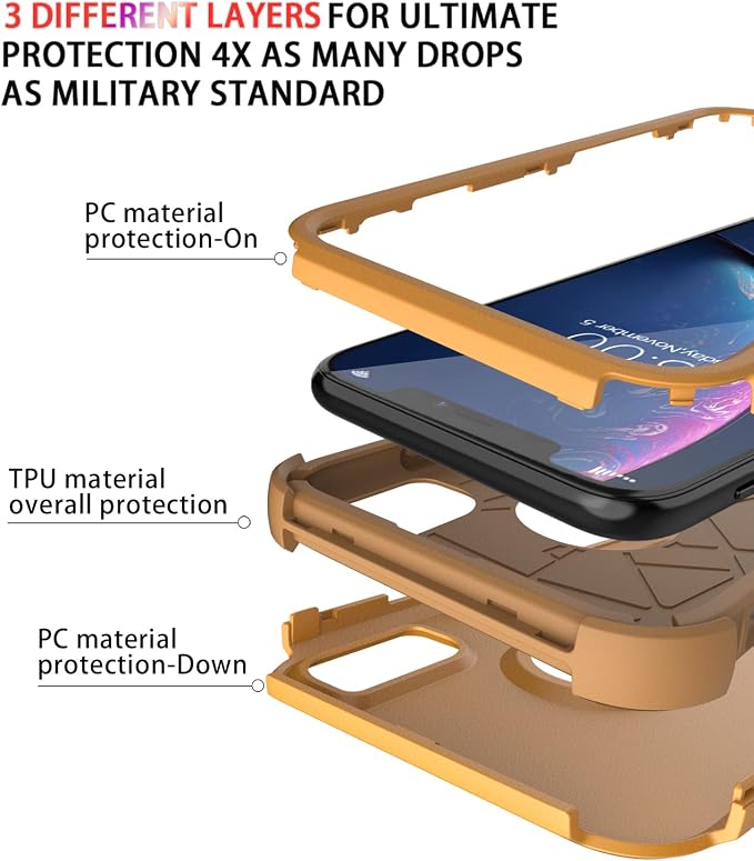 Diverbox for iPhone Xr Case [Shockproof] [Dropproof] [Dust-Proof],Heavy Duty Protection Phone Case Cover for Apple iPhone XR (Yellow)
