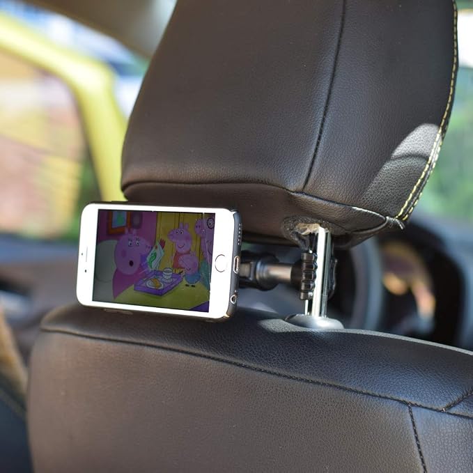 Car Headrest Mount Holder Back for Seat Headrest Magnetic Holder Mount Mobile Ph, Silverr