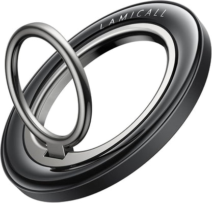 Lamicall for MagSafe Magnetic Phone Ring Grip - 360° Rotating Ring Holder with [Smooth Damping], Crystal Clear Finger Grip Kickstand, Strong Mag Safe Accessories for iPhone 17 Pro Max Air, All Phones