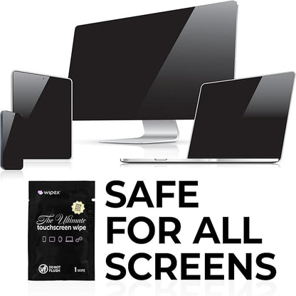 Wipex Screen Wipes for Electronics - 24 Individually Wrapped, Plant-Based Car Screen Cleaner and Computer Screen Wipes, Large Soft Phone Cloth (5.9"x4.92") - (2 Pack)