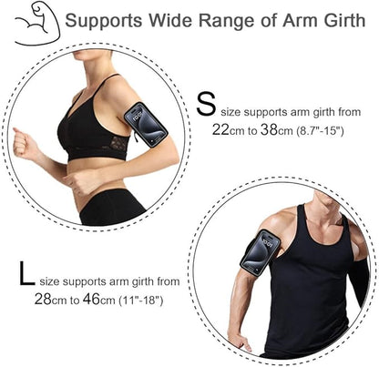 JEMACHE Running Armband for iPhone 17 16 15 14 13 Pro Max/Plus, Samsung Galaxy S26 S25 S24 Ultra/Plus, G Buckle Workouts Phone Arm Band Bag (Black, L)