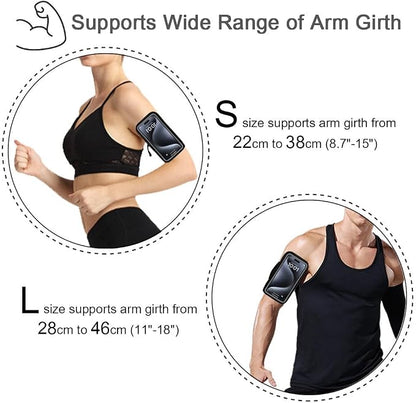 JEMACHE Running Armband for iPhone 17 16 15 14 13 Pro Max/Plus, Samsung Galaxy S26 S25 S24 Ultra/Plus, G Buckle Workouts Phone Arm Band Bag (Black, S)
