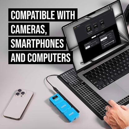 RØDE Wireless GO (Gen 3) – Compact Wireless Mic – Pristine Audio, 32-bit Float Recording, Automatic Level Control, for Phones, Cameras and Computers (Blue)