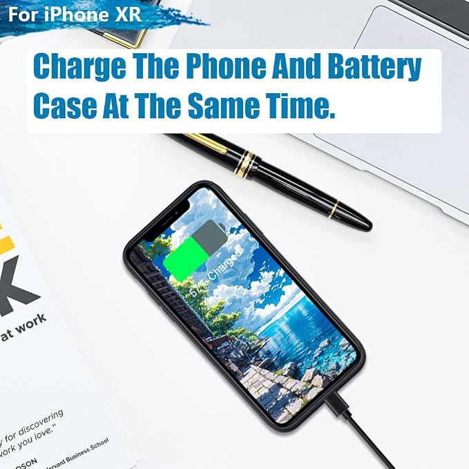 [New 2026 Battery Case for iPhone XR, 6000mAh Rechargeable Extended Battery Charging Charger Case, Add 1.55x Extra Juice (6.1 Inches) Black