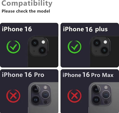 Korecase for iPhone17 /iPhone 16 /iPhone 16 Plus Camera Lens Protector, Anti Scrach HD Tempered Glass Camera Screen Protector Cover, Aluminum Alloy Whole Lens Film Case Friendly,Silver