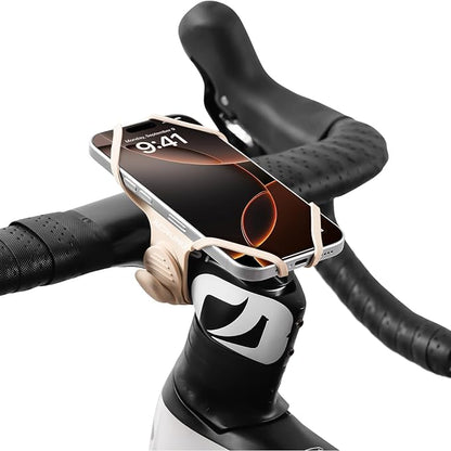 Bike Phone Mount for Handlebar – Scratch-Free Silicone Holder with Anti-Slip Grip, Universal Cycling Phone Stand Compatible with iPhone/Samsung (4.0"-7.2"),Horizontal & Vertical Installation