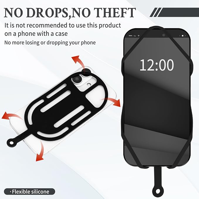 HOTEMIA Silicone Phone Lanyard Holder with Carabiner, Universal Phone Strap,Anti-Theft Phone Case with retractable tether
