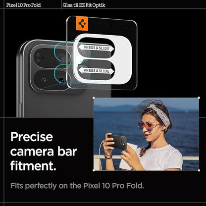 Spigen Camera Lens Screen Protector [Glas.tR EZ Fit Optik] Designed for Pixel 10 Pro Fold [Case Friendly] - 2 Pack