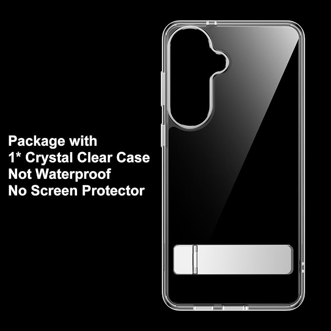 Temdan Designed for Samsung Galaxy S26 Plus Case Clear, Built-in Invisible Kickstand [Military Grade Drop Protection] Anti-Yellowing Slim Fit Shockproof Cover for Galaxy S26 Plus 6.7 Inch - Clear