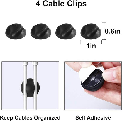 DUNCHATY Cable Management Box 3 Pack - Cord Organizer Box for Desk TV Computer - Large Medium Small Power Strip Cover & Wire Hider - Child & Pet Safe ABS Cord Box with Cable Ties - Black