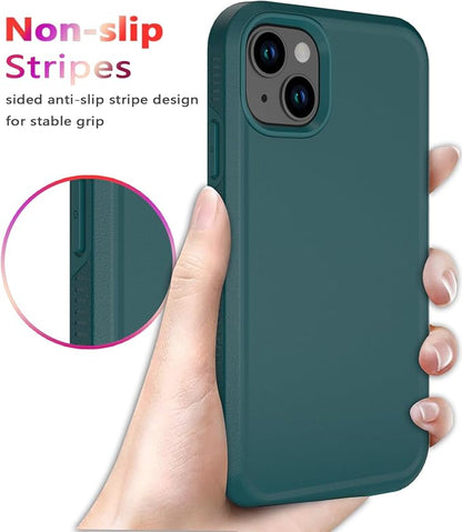 Diverbox for iPhone 14 case [Shockproof] [Dropproof] [Tempered Glass Screen Protector ],Heavy Duty Protection Phone Case Cover for Apple iPhone 14 (Dark Green-2in1)