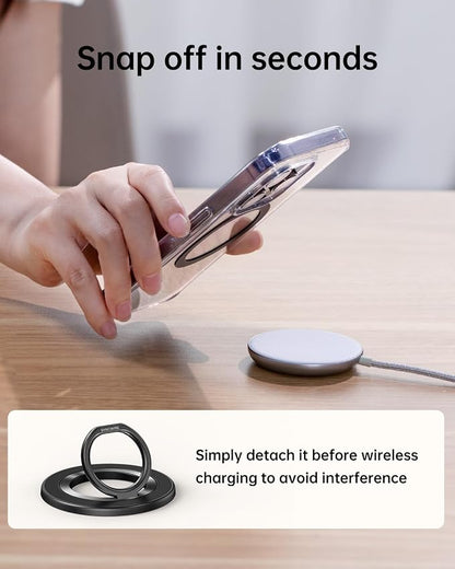 SYNCWIRE Magnetic Phone Ring Holder for MagSafe [2 Pack] - Magnet Cell Phone Grip Stand Finger Ring Kickstand Two-Sided Magnetic Compatible with iPhone 17 Pro Max 16 15 14 13 12 MagSafe Accessories