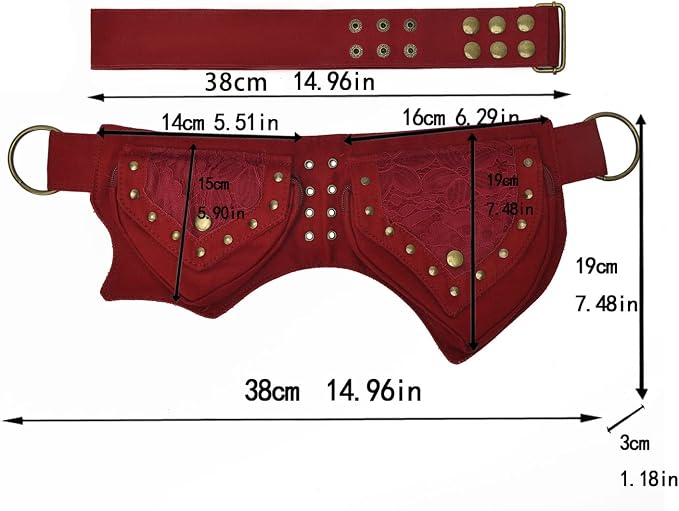 Fanny Packs for women fashionable,Fanny Pack Lace Waist Bag Pouch Utility Belt Fanny bag Waist Pack for Sports Hiking Travel Renaissance Faire Festival Fanny Pack 11/Red wine