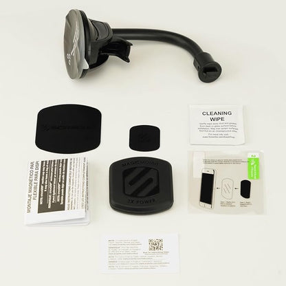 Scosche MAGTHD2 MagicMount XL Magnetic Phone Holder Suction Cup Phone Mount for Car Dash, Window or Flat Surface, Adjustable, Stick Grip Base with Magnet, Black