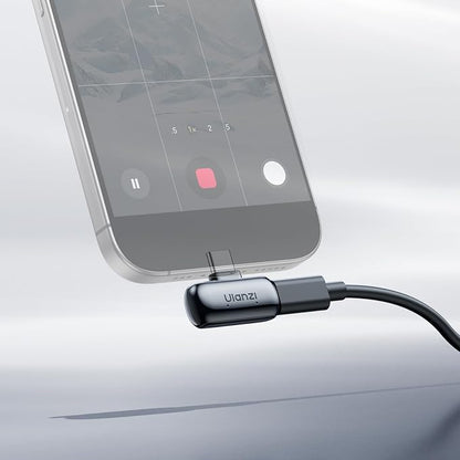ULANZI A200 Mini Mic Wireless Lavalier Lapel Microphone for iPhone 17/16/15 Type-C, 48kHz/24-bit, Plug & Play, Smart Noise Cancelling, Digital Display, 30H Battery for Video Recording