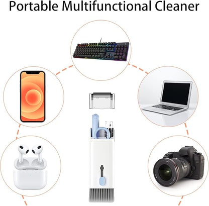 7 in 1 Electronic Cleaner kit - Keyboard Cleaner, Keyboard Cleaning Kit, Laptop Cleaner with Brush, Electronic Cleaner for Laptop/Phone/Computer/Screen (Give Away a Flannel Cloth) Blue