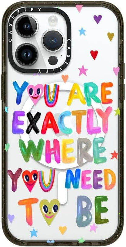 CASETiFY Impact iPhone 14 Pro Max Case [4X Military Grade Drop Tested / 8.2ft Drop Protection/Compatible with Magsafe] - You are Exactly - Glossy Black