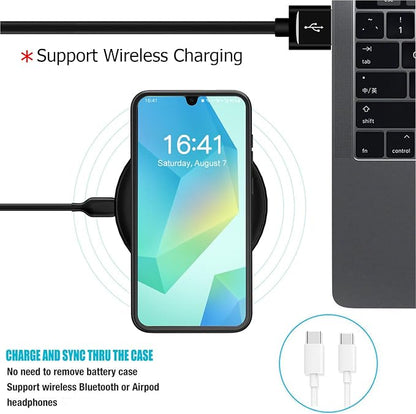 Battery Case for Galaxy A16/A17, 10000mAh High Capacity Portable Charger Case, Rechargeable Smart Battery Pack Compatible with Galaxy A16 A17 6.7 inch Charging, Support Wireless & Carplay - Black