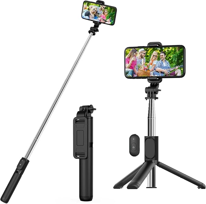 Portable Selfie Stick Tripod, 3 in 1 Extendable Selfie Stick Phone Holder for iPhone 14/13/13 Pro/13 Pro Max/12/12 Pro/X/XR/XS/8/7/6S,Android Samsung Smartphone
