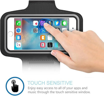 MMOBIEL Sports Armband Compatible with iPhone 17/17 Pro Max/16/16 Pro/15/15 Pro Max/14/14 Pro Max/13/13Pro/13 Pro Max/12/12Pro/12 Pro Max/11-6.8" (Black) Soft Stretch Reflective Adjustable