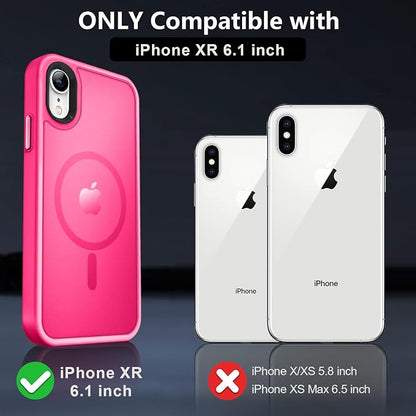 MOCCA Strong Magnetic for iPhone XR Phone Case, [Compatible with Magsafe][Mil-Grade Drop Protection] Slim Thin Translucent Matte Protective Cover Case for iPhone XR Case 6.1'', Hot Pink