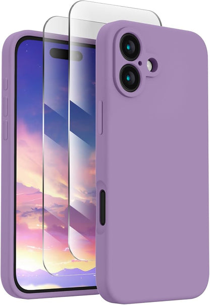 FireNova Designed for iPhone 16 Plus Case, Silicone Upgraded [Camera Protection] Case, Soft Anti-Scratch Microfiber Lining Inside, 6.7 inch, Light Purple