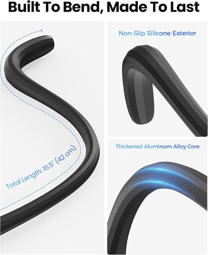 Flexible Phone Holder for Treadmill, Magnetic Gooseneck Cell Phone Mount Compatible w/ MagSafe, iPhone 17-12 & Android, Silicone Stand for Spin Bike Stroller Wheelchair Shopping Cart - Gym Accessories