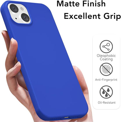 for iPhone 14/ iPhone 13 Case Silicone Compatible with Magsafe Case, Ultra Slim Thin Magnetic Phone Cases Mag Safe, Cute Soft Rubber Gel TPU Matte Wireless Charging Cover for Women, Royal Blue