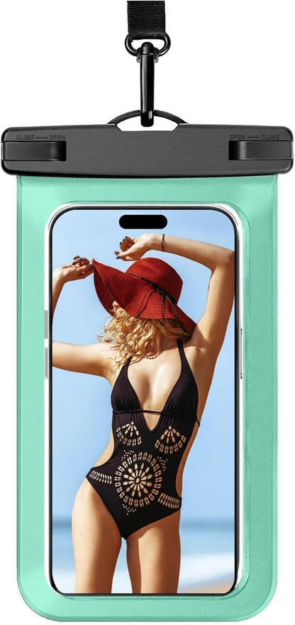 1 Pack Waterproof Phone Pouch，Universal Case Compatible for iPhone 17 16 15 14 13 Pro Max XS Plus Cellphone Up to 7", IPX8 Under Water Beach Accessories Beach Bag, Green