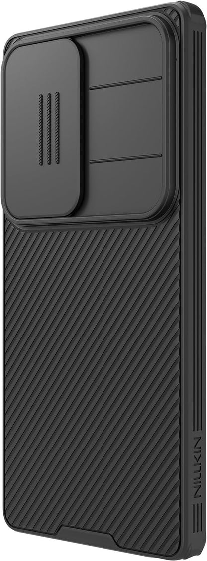Nillkin for Samsung Galaxy S25 Ultra Case with Camera Cover, [Lens Protection] Mil-Grade Shockproof Protective Bumper Hard Cover Slim Phone Case for Galaxy S25 Ultra Cases 6.9'' Clear Black